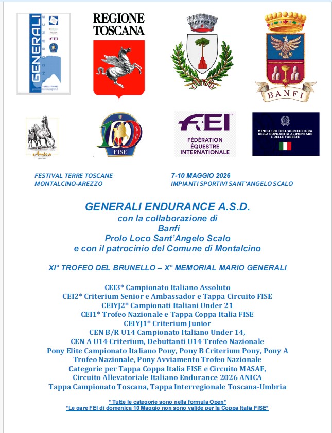 2A TAPPA CIRCUITO ALLEVATORIALE ITALIANO ENDURANCE 2026 ANICA  - MONTALCINO