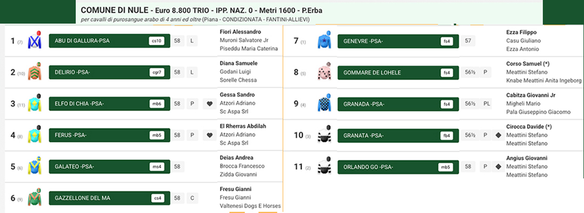 IL VENERDÌ DI CHILIVANI CON I PUROSANGUE ARABI DELLA QUINTA CORSA